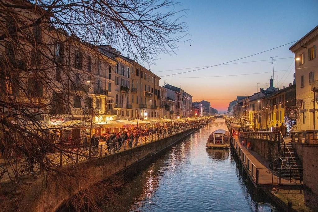 Navigli 10 Min Loft Moderno Con Area Esterna Apartman Milánó Kültér fotó